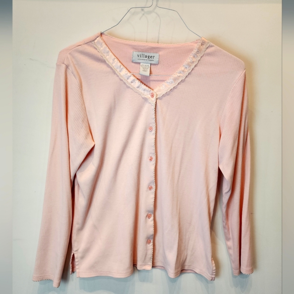 Liz‎ Claiborne Villager Pink Cardigan Size S